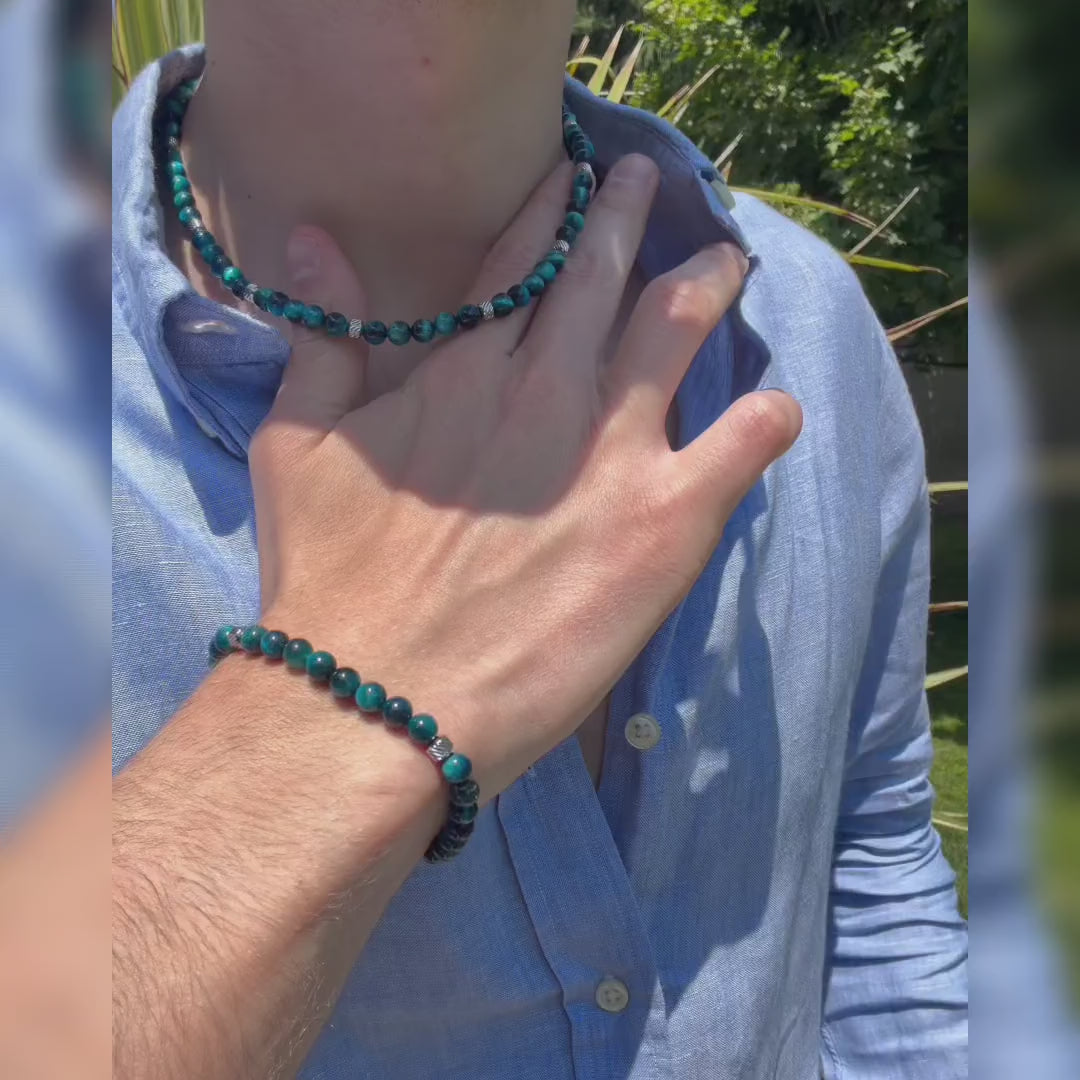 Carica video: SET Collana + Bracciale Doge | Zaffiro Blu 6mm