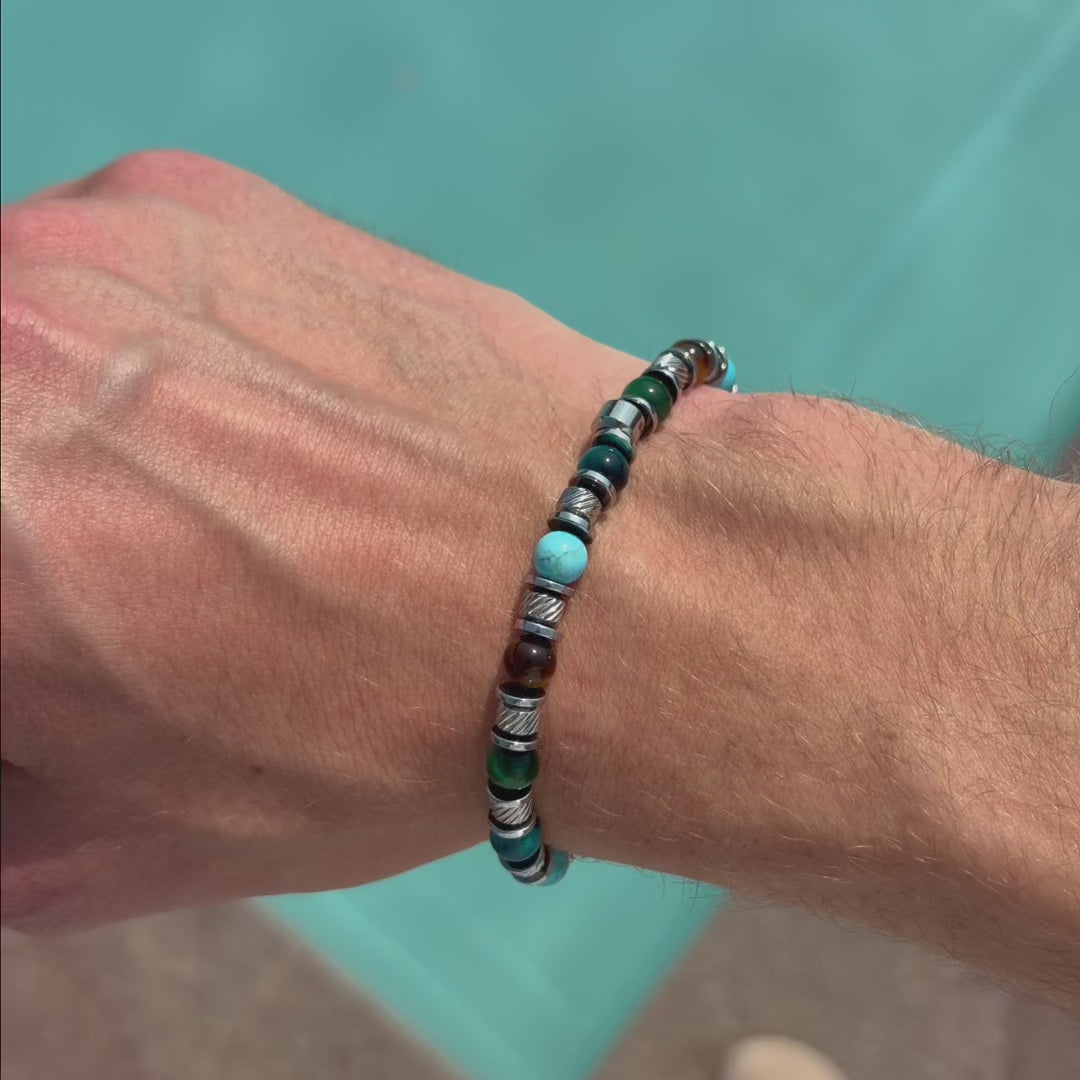 Carica video: Bracciale Reinbov in occhio di tigre | 6mm