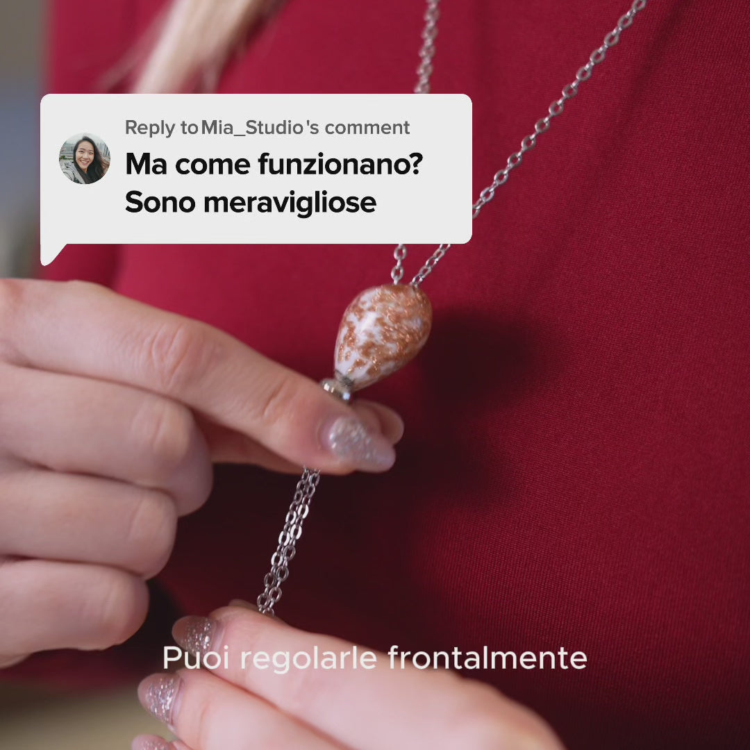 Carica video: Collana Laguna in vetro di Murano Oro