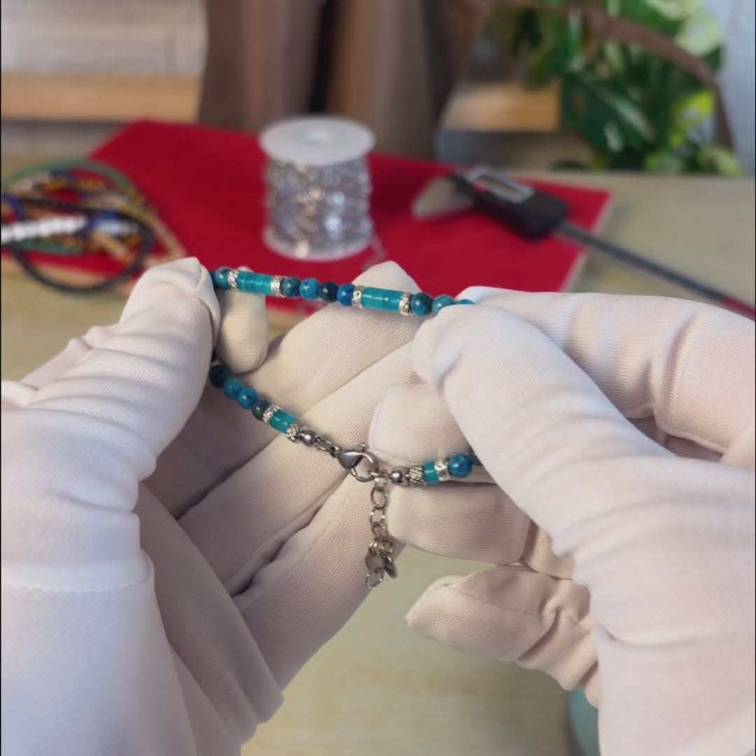 Carica video: Bracciale Acquaviva in quarzo e agata | 4mm