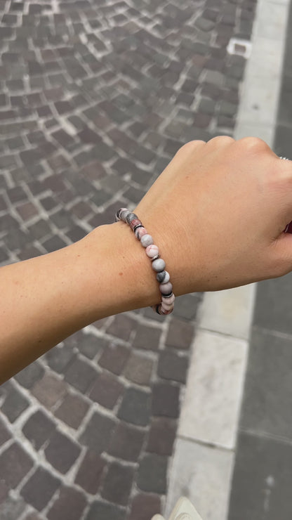 Bracciale Tramonto in Diaspro Zebrato rosa