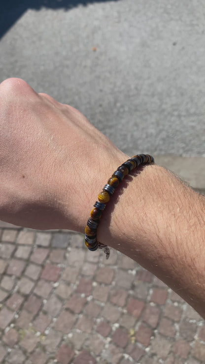 Sospiri-Armband aus Hämatit und Tigerauge