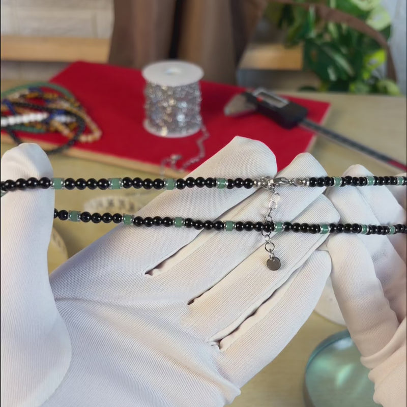 Video della Collana Zagara artigianale in onice e avventurina, Lab93Studio