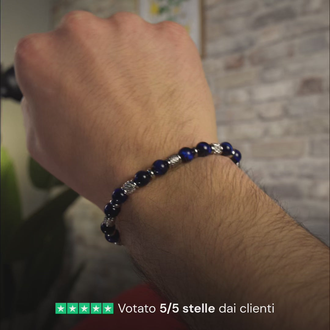 Carica video: Bracciale Eleganza in occhio di tigre | 6mm