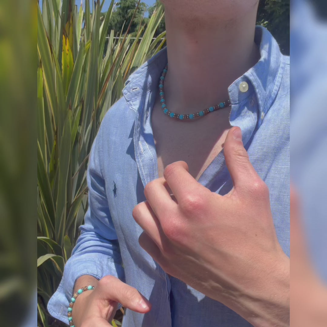 Carica video: SET bracciale + collana Capri in Aulite e Diaspro | 6mm