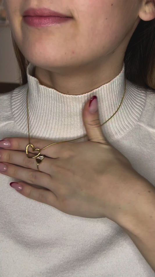 Collana Intreccio in acciaio color Oro