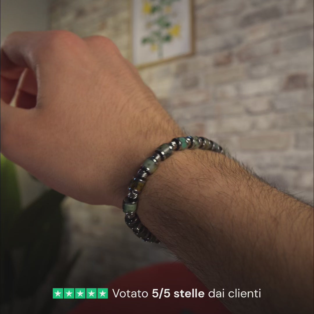 Carica video: Bracciale Eden in jasper africano | 6mm
