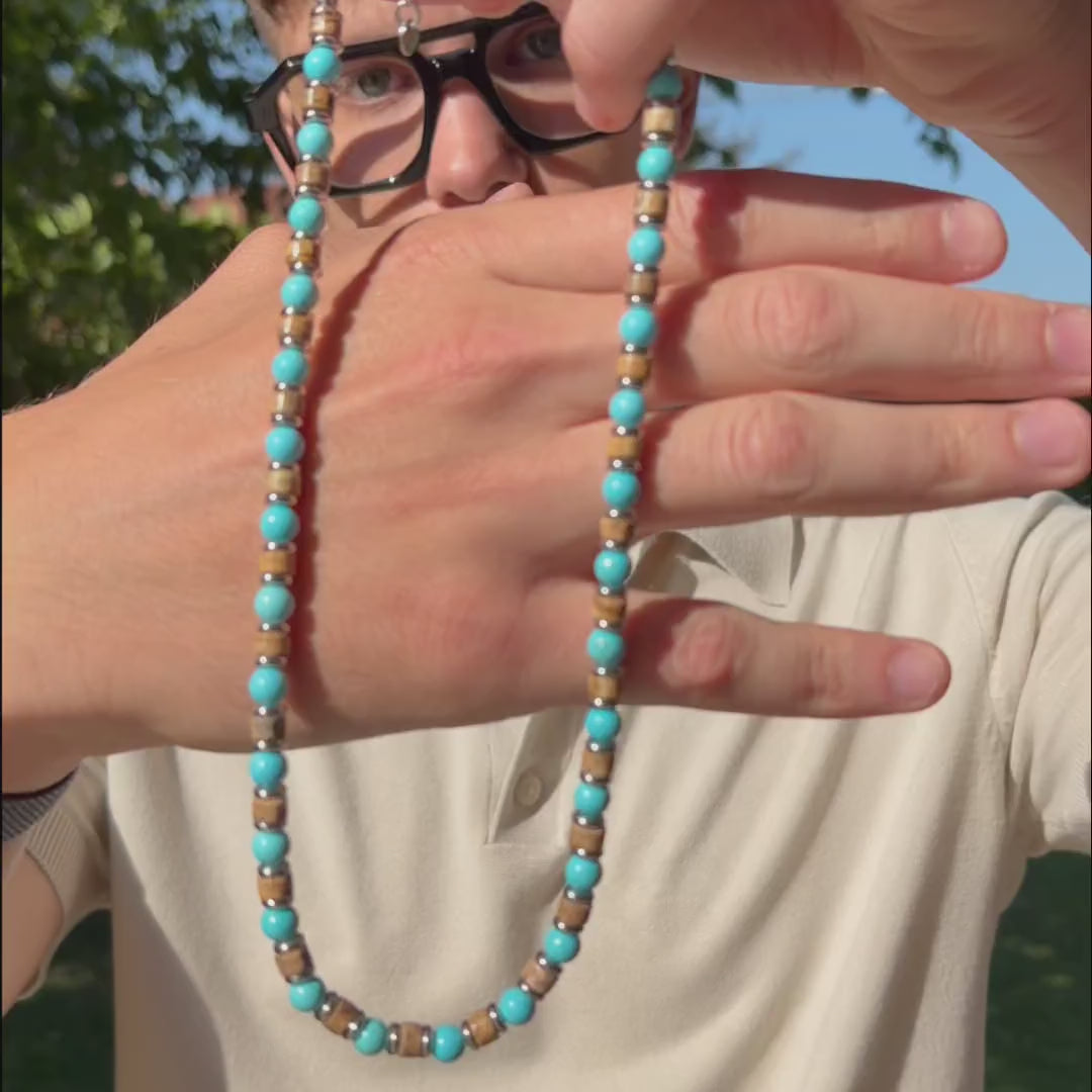 Carica video: Collana Capri in aulite e diaspro | 6mm