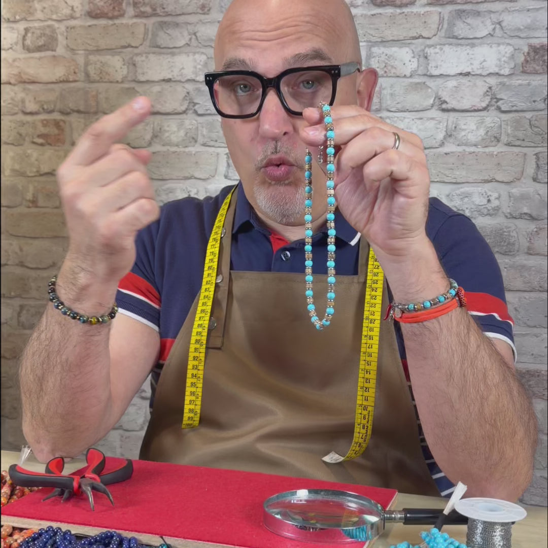 Carica video: Collana Capri in aulite e diaspro | 6mm