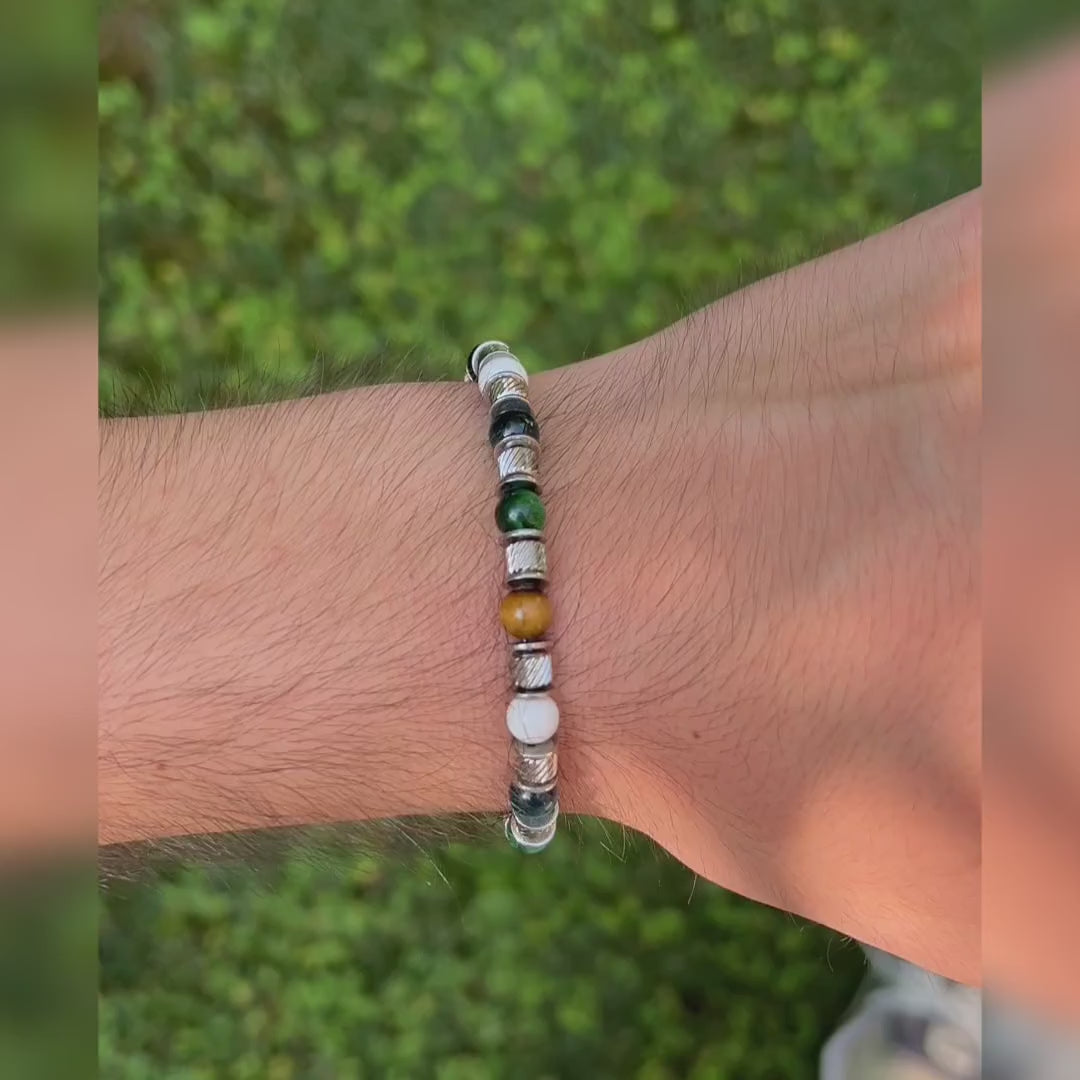Carica video: Bracciale Reinbov in occhio di tigre | 6mm | Nuovo
