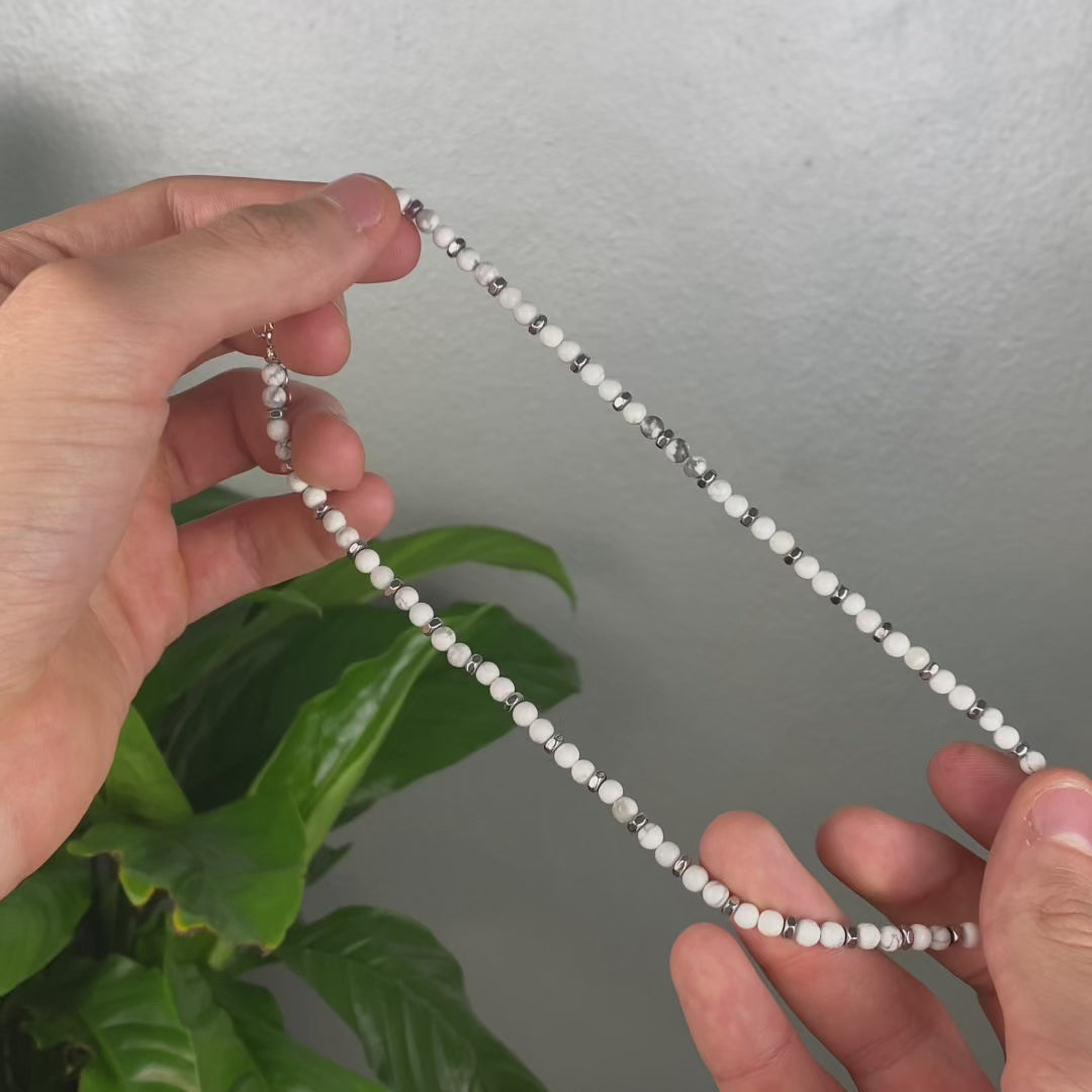 Load video: Silence Necklace in White Aulite