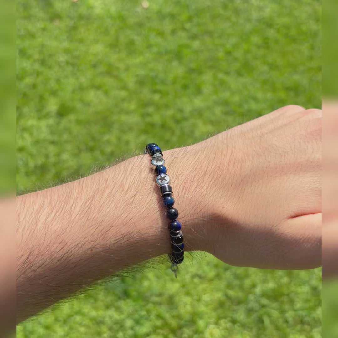 Carica video: Bracciale Nero &amp; Blu | 6mm