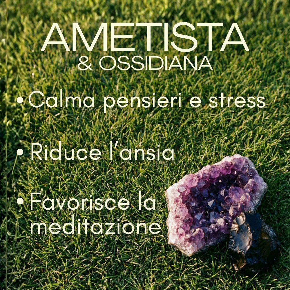 Bracciale in ametista e ossidiana | 6mm