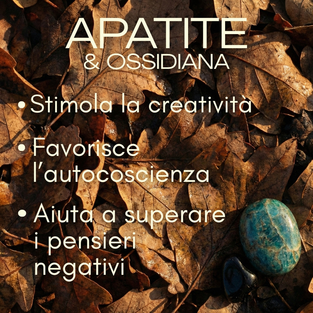 Bracciale in apatite e ossidiana | 6mm