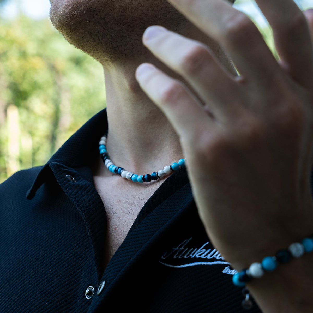 Collana Lungomare in howlite e occhio di tigre | 6mm