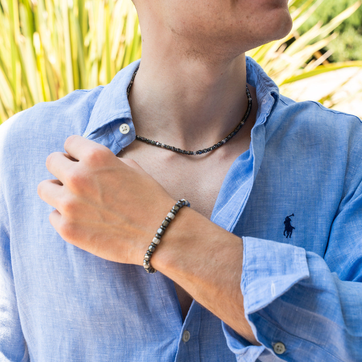 SET bracciale + collana Navàl in Ematite | 4-6mm