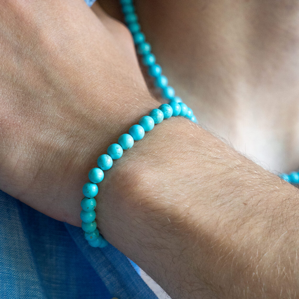 SET bracciale + collana Nila in Howlite Turchese | 6mm