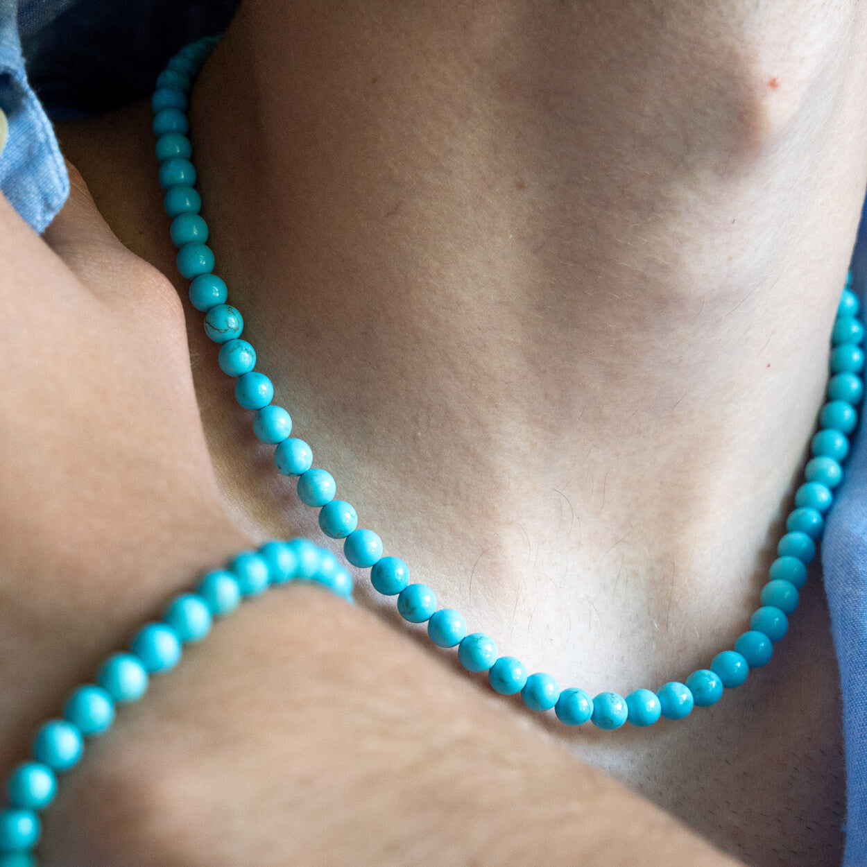 SET bracciale + collana Nila in Howlite Turchese | 6mm