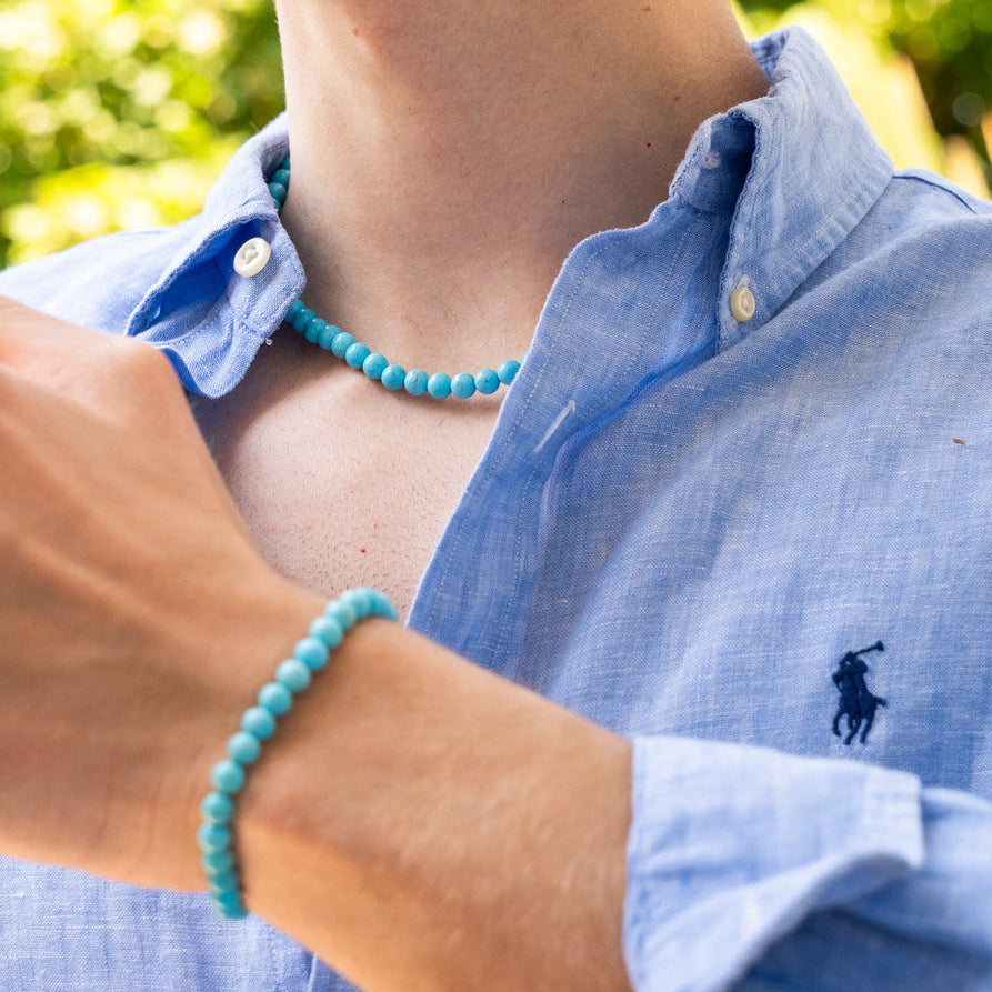 SET bracciale + collana Nila in Howlite Turchese | 6mm