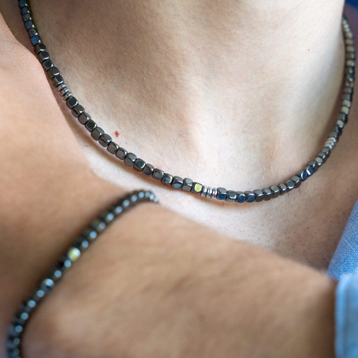 SET bracciale + collana Palazzo in Ematite | 4mm