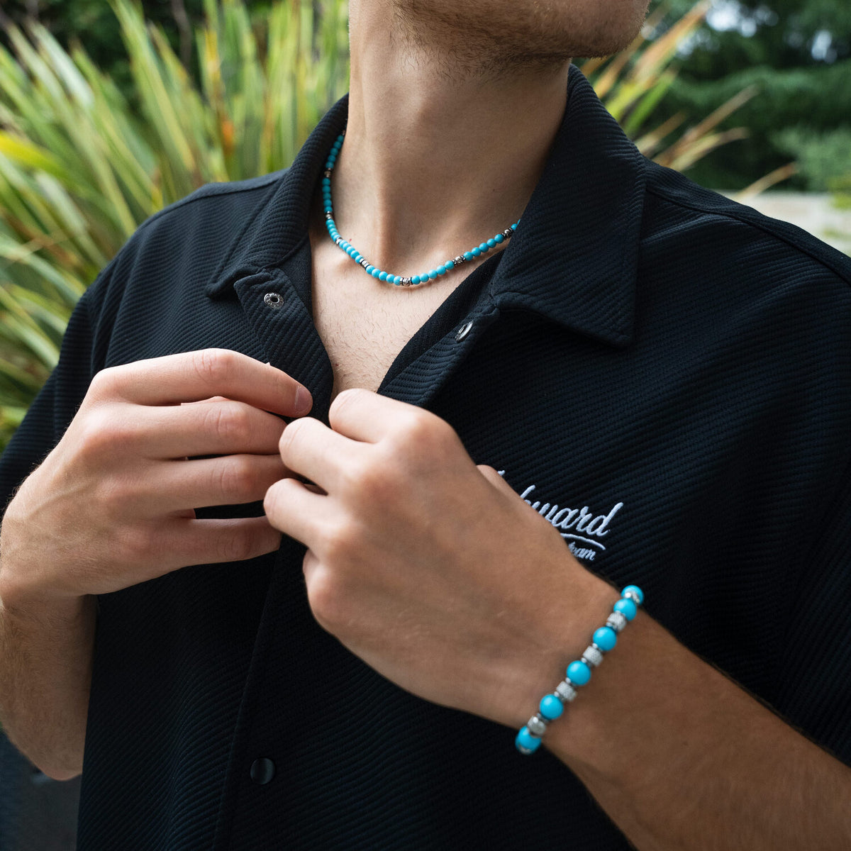 SET bracciale + collana Eterna in Howlite turchese | 4-8mm