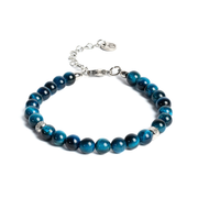 Bracciale Doge in occhio di tigre Blu zaffiro | 6mm