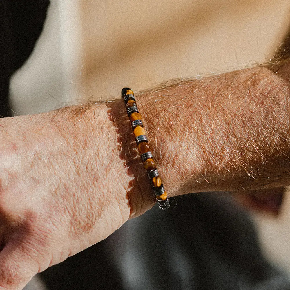 Sighs Bracelet in Hematite and Tiger's Eye